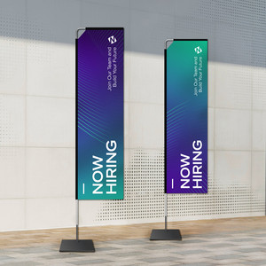 Bandera de Plumas de 8.5 Pies en Alquiler, Bandera Pequeña de Poliéster con Asta de Aluminio, Pancarta Publicitaria para Exteriores, Impresión Digital, Rectangular y Resistente - Product Image 4