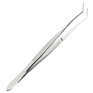 Pinzas de laboratorio con ranuras, longitud 160 mm (ranuradas y curvadas), instrumento de precisión para laboratorio dental, para un manejo seguro - Product Image 6