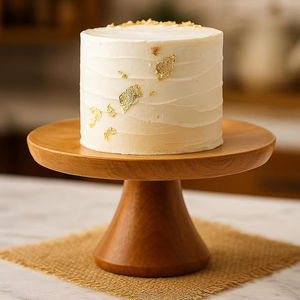 Support à gâteau en bois fait main, plateau de présentation de desserts rond rustique pour mariages, fêtes et cafés, prix d'exportation - Product Image 3