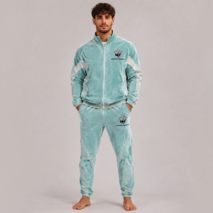 Vêtements de mode confortables pour hommes, ensemble de survêtement délavé au soleil, sweat-shirt décontracté streetwear, pantalon de jogging assorti, léger - Product Image 5