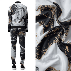 Ensemble de survêtement de fitness pour femmes à imprimé marbré - Product Image 3