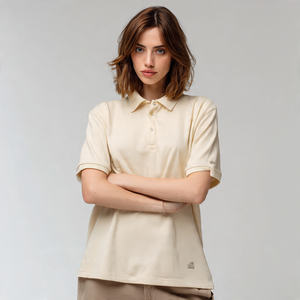 Camisetas Polo Oversize de Algodón para Mujer, Estilo Urbano de Gran Gramaje, Ajuste Holgado, Hombro Caído, Camisetas Polo de Verano para Mujer - Product Image 1
