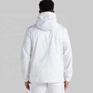 Custom Men's <b>White</b> Windbreaker <b>Jacket</b> Hooded <b>Waterproof</b> Lightweight Multi-Pocket Outdoor Anorak Streetwear Techwear Windcoat - Product Image 3
