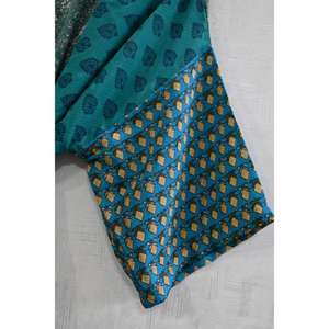 ชุดกิโมโนผ้าไหมสำหรับผู้หญิง ตกแต่งด้วยผ้าปะติดปะต่อ ชุดนอนยาวสไตล์โบโฮ ชุดคลุมสำหรับเจ้าสาวและชุดลำลองสำหรับฮันนีมูน - Product Image 4