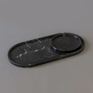Plateau de service en marbre avec finition raffinée pour servir le thé, le café et les rafraîchissements aux invités avec style - Product Image 1