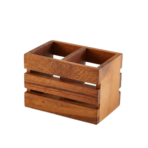 Porte-couverts en bois moderne à 3 compartiments pour table à manger, organiseur de couverts et ustensiles de cuisine, style rustique farmhouse - Product Image 6