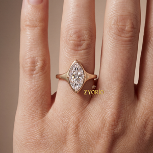 Bague de Mariage Romantique Solitaire Marquise en Diamant de Laboratoire, Monture à Griffes, Style Vintage, Idéale pour les Demandes en Mariage, Cadeau de Fête - Product Image 4