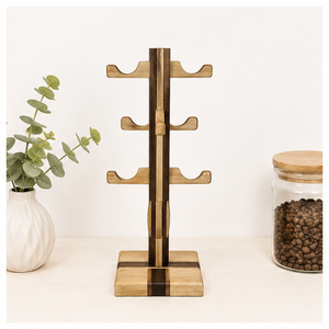 Premium Quality Solid Wood Mug Holder Tree With 6 <b>Hooks</b> Eco-Friendly Coffee Cup Organizer Stand For <b>Kitchen</b> Countertop & Coffee - Product Image 2