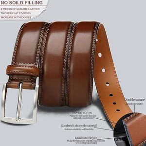 Cinturón de Cuero Genuino para Hombre con Hebilla Cuadrada de Aleación, Color Personalizado, Alta Calidad, Accesorios para Vestir y Jeans, Venta al Por Mayor, Logotipo Personalizado 2026 - Product Image 2