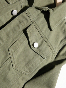 Veste en toile olive sur mesure pour homme, coupe classique, en coton, couleur unie, pour l'hiver, réversible, éco-responsable - Product Image 4