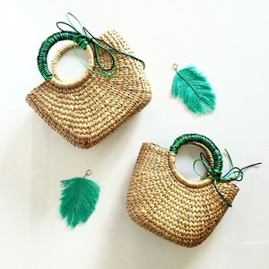 Sac en jacinthe d'eau sac fourre-tout classique en paille fait à la main au Vietnam pour pique-nique à la plage ou look de mode minimaliste par 99 Gold Data - Product Image 3