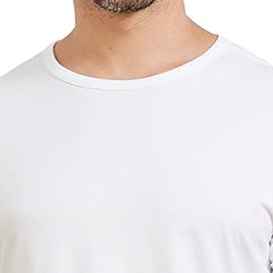 Camisetas de cuello redondo para hombre, camisetas de algodón suaves y transpirables con cuello redondo, camisetas lisas con cuello redondo para hombre, camisetas informales cómodas y ajustadas - Product Image 2