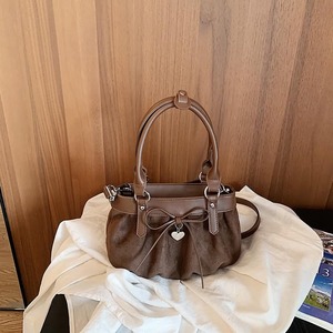 Custom Brand Crossbody Leather <b>Bag</b> Women <b>Brown</b> Bowknot Ruched Casual Commute Travel <b>Satchel</b> Fits Phone Wallet Lipstick - Product Image 3