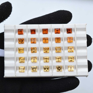6mm naturel Citrine à facettes carré coupe pierre précieuse en vrac novembre pierre de naissance Bracelet en gros pierre de réglage usine vente directe - Product Image 4