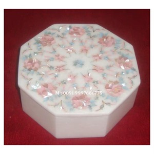 Boîte octogonale en marbre nacre très attrayante pour fruits secs avec incrustation de nacre, idéale pour la table, la maison, les hôtels et les restaurants - Product Image 1