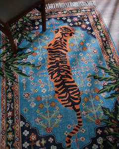 Tapis moderne en polyester à imprimé animal, avec franges, lavable, antidérapant, pour la maison, la chambre, le salon, le couloir - Product Image 5