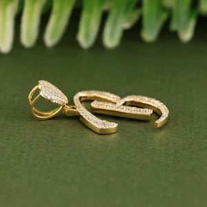 Colgante de Plata de Ley 925 con Letra B Personalizada, Chapado en Oro, con Diamantes de Imitación CZ, Estilo Hip Hop, Unisex, para Regalo - Product Image 5