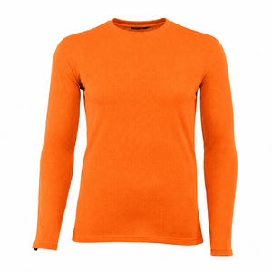 Custom orange Mens Thermal <b>Waffle</b> Long Sleeve crew neck <b>Shirt</b> Quick Dry Athletic Gym Workout Base Layer lightweight streetwear - Product Image 1