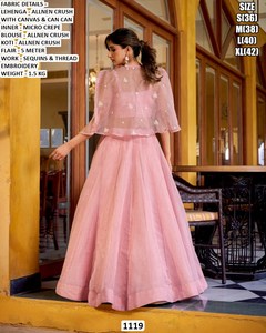 Lehenga Choli Tradicional Verde Celestial Bandhani, Diseño de Alta Costura, Largo hasta el Suelo, Secado Rápido, Protección Solar, para Bodas y Fiestas, Todas las Temporadas - Product Image 4