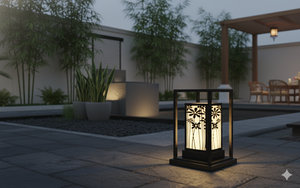 Lámpara Decorativa Exterior Cuadrada Moderna, Iluminación Minimalista para Patio, Acero Inoxidable, CA 200V, E27, IP65, Negra - Product Image 6