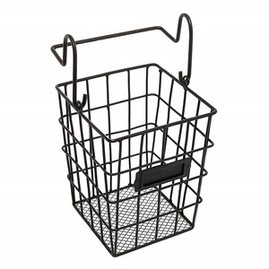 Black Iron <b>Wall</b> Hanging Basket For Kitchen Counter <b>Wall</b> Mounted <b>Storage</b> <b>Rack</b> With Strong Metal Construction - Product Image 5
