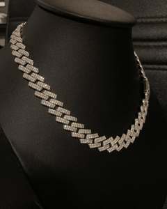 Collar de Cadena de Eslabones con Incrustaciones de Diamantes Moissanite VVS, Estilo Hip Hop, Plata de Ley 925, Joyería Personalizada - Product Image 2