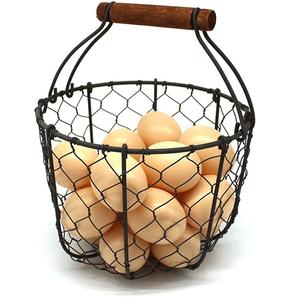 Indian Stylish Handmade Metal Wire <b>Egg</b> <b>Basket</b> New Arrival Home Kitchen Storage <b>Basket</b> Black Color Eco Friendly Space Saving - Product Image 1