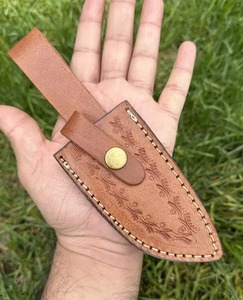 Handmade Hunting Skinner Knife Damascus Steel Horn Handle with <b>Leather</b> Sheath Industrial Grade ODM OEM - Product Image 6