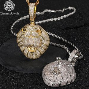 จี้ Charm_Jewells เงินแท้ 925 ทรงกลมประดับเพชรโมอิสซาไนต์เจียระไนแบบบริลเลียนท์ ชุบทอง สไตล์ฮิปฮอป เครื่องประดับผู้ชาย ประดับเพชรแบบไมโครเพฟ - Product Image 4