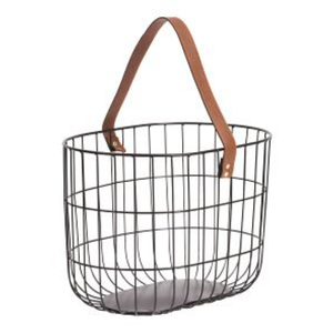 Exclusive Black Metal <b>Wire</b> <b>Basket</b> Multi-Purpose Rectangular Kitchenware Tabletop Fruit & Vegetables <b>Storage</b> <b>Basket</b> With Handles - Product Image 2