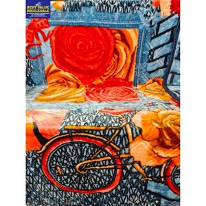 Luxury 1.5 KG Polyester Mink Blanket Soft Warm Winter Floral Knitted Single <b>Bed</b> Blanket for Home & Hotel Use - Product Image 5