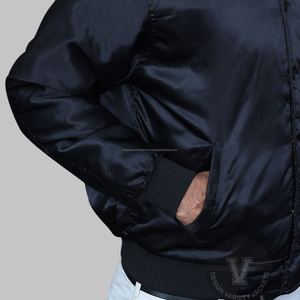 Venta al por mayor OEM moda satén bordado béisbol hombres Letterman chaqueta - Product Image 5