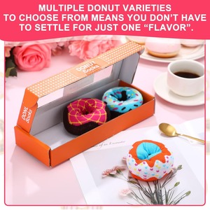 Customized Funny Donut Macaron Knitted Cotton Bamboo Crew Socks Eco-Friendly Anti-Bacterial Breathable Cute <b>Funky</b> Women - Product Image 4