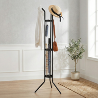 Kleiderständer aus Metall, OEM, modern, für Garderobe, Eingangsbereich, DIY, 5-lagig, multifunktional, bodenstehend
