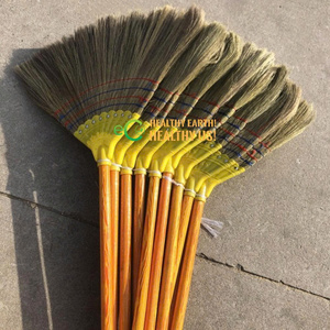 Balai en paille naturelle Eco2go Vietnam avec manche en plastique, poils doux, brosse de nettoyage écologique pour le sol domestique - Product Image 4