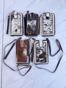 Sac à main unique pour téléphone en cuir de vachette véritable, nouveau sac bandoulière de créateur, petite taille, pochette de poignet, sac bandoulière - Product Image 5