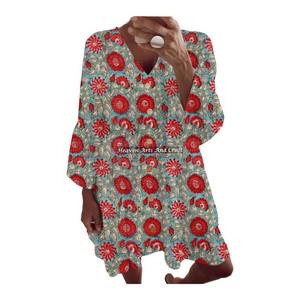 Nouvelle Collection Robe d'été pour Femme, Style Plage Sexy, Manches Cloche, Imprimé Bohème - Product Image 3