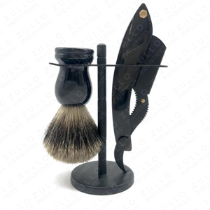 Professional Barber Straight Razor Set with <b>Shaving</b> Brush Stainless Steel Custom Color Grooming <b>Kit</b> OEM Private Label - Product Image 3