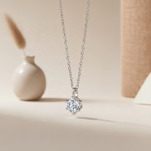 Minimalist IGI Certified 1 Carat Lab Grown Diamond Solitaire Pendant <b>Necklace</b> 925 Sterling Silver 6.5mm Round Cut Everyday Gift - Product Image 2