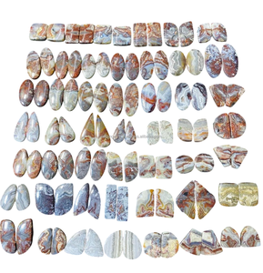 Paires de dentelle folles de pierres précieuses naturelles en vrac avec forme de mélange de cabochon en cristal poli et toutes les tailles pour la fabrication de bijoux - Product Image 3