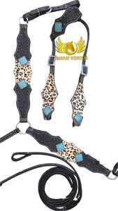 Harnais de selle western en cuir véritable de créateur, orné de strass, durable, léger, multifonctionnel, pour l'équitation, qualité supérieure - Product Image 4