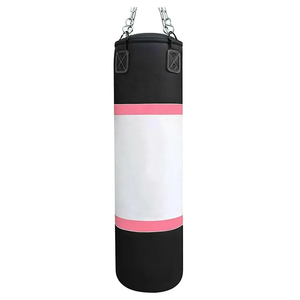 Sac de frappe en cuir PU noir et jaune avec collier de fixation, résistant aux déchirures, pour entraînement de fitness et suspension - Product Image 2