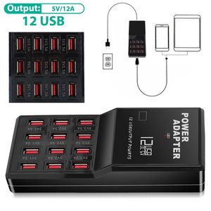 Stazione di Ricarica USB Multipla a 12 Porte 60W, Hub USB da Scrivania con Cavo di Alimentazione da 1,14m, Ricarica Rapida per iPod e iPhone, Caricatore Portatile - Product Image 2