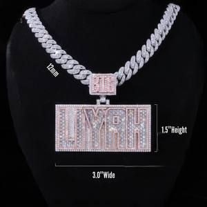 Colgante de Lujo Hiphop Personalizado de Plata 925 con Letra Inicial VVS Moissanita Iced Out Bling para Hombre, Certificado y a la Moda - Product Image 4