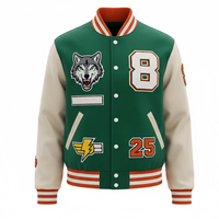Veste universitaire en chenille brodée de haute qualité pour hommes - Streetwear d'hiver respirant et écologique avec logo frontal