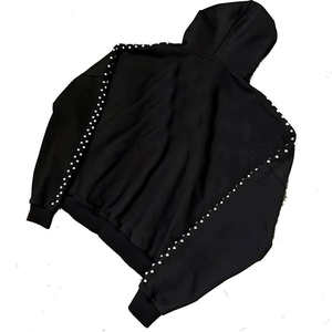 Blouson zippé de luxe pour homme, couleur unie, brodé de strass, effet délavé à l'acide, idéal pour l'hiver, vente en gros - Product Image 5