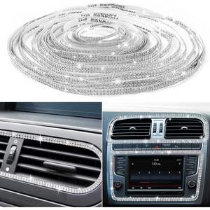 Lot de 2 autocollants papillon scintillants en plastique avec strass, décorations adhésives pour l'intérieur des véhicules - Product Image 2