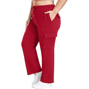 <b>Women</b>’s <b>Loose</b> Fit Cargo Pants Elastic Waist Baggy Streetwear <b>Trousers</b> Plain Dyed Casual Cargo Pants - Product Image 4