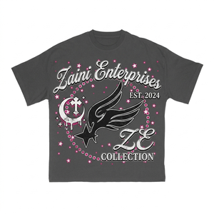 Camiseta de Manga Corta para Hombre, Cuello Redondo, Algodón Premium de 240 GSM, Corte Regular, Antiarrugas, Gris Oscuro, Suave y Transpirable, con Serigrafía - Product Image 1