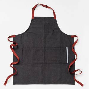 Tablier de barista personnalisé en toile avec sangle en cuir réglable, uniforme professionnel pour café, gilet d'outillage pour barman, vente en gros, fabricant - Product Image 1